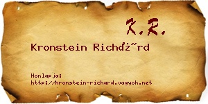 Kronstein Richárd névjegykártya